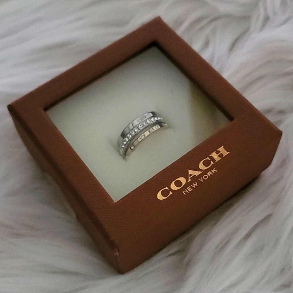 COACH Stackable Logo Rings sz7 NWT